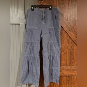 Soft Surroundings Blue Tiered Pants